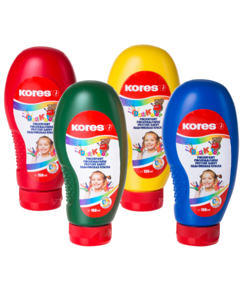 Guașă pentru degețele 4 culori, 150 ml, KORES